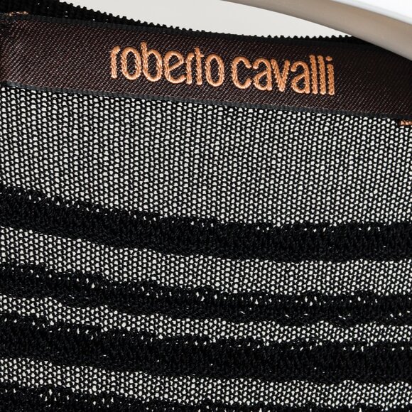 Roberto Cavalli Black Fringe Shawl Cardigan - Picture 4 of 12